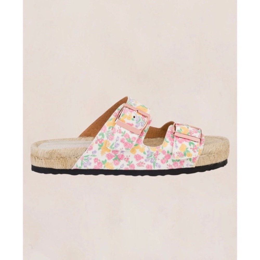 Manebi x LoveShackFancy Floral Slide Sandals in Fruity Punch - Picture 3 of 13